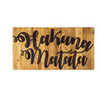 Decoratiune de perete, Hakuna Matata Motto, Lemn, Dimensiune: 30 x 3 x 58 cm, Nuc / Negru