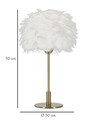 Lampa de masa Ball Feather, Mauro Ferretti, Ø30 x 50 cm, 1 x E27, 40W, fier, auriu/alb