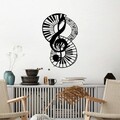 Decoratiune de perete, Musical 4, Metal, Dimensiune: 46 x 70 cm, Negru