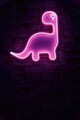 Decoratiune luminoasa LED, Dino the Dinosaur,  Benzi flexibile de neon, DC 12 V, Roz