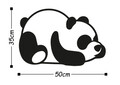 Decoratiune de perete, Panda, Metal, Dimensiune: 50 x 35 cm, Negru