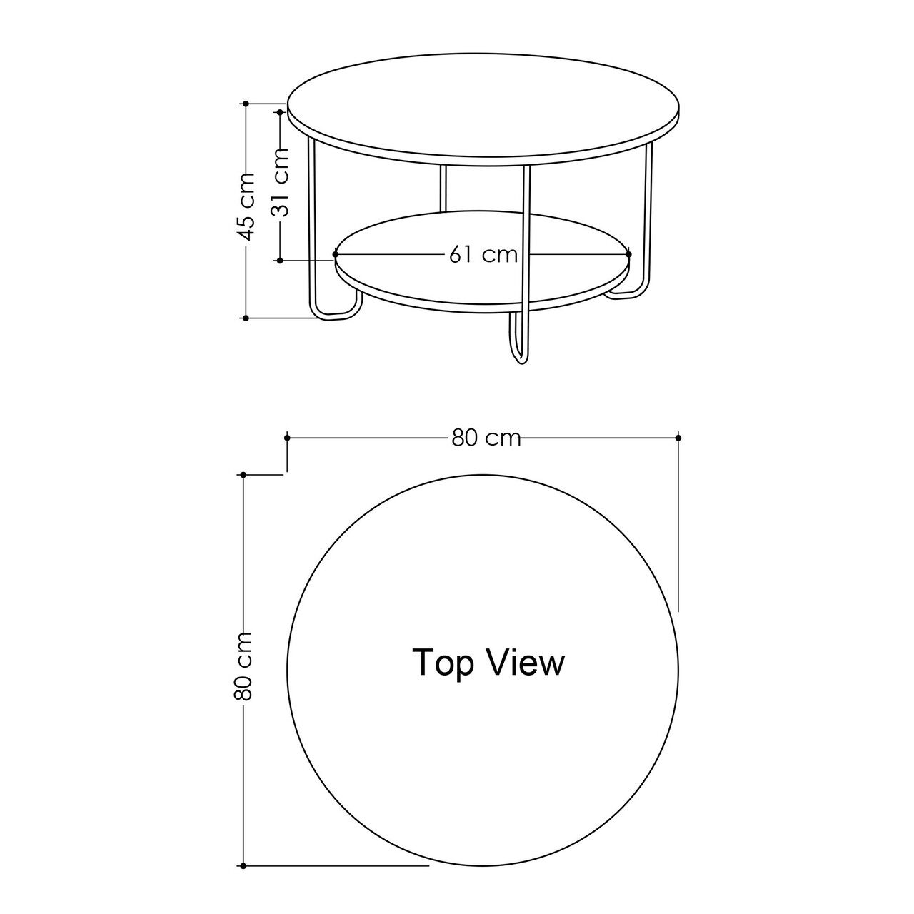 Masuta de cafea Corro Coffee, Homitis, 80x80x45 cm, alb - 1 | YEO