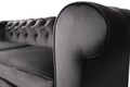 Canapea extensibila Oxford Chesterfield, 88x216x75 cm, 3 locuri, Graphite