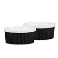 Set 2 vase de copt Tineo, Homla, 11 cm, ceramica, negru/alb