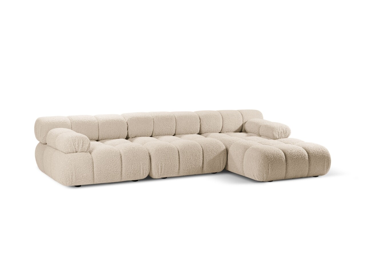 Coltar modular dreapta 4 locuri, Bellis-213, Micadoni Home, 282x155x70 cm, tesatura boucle, bej deschis - 1 | YEO