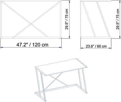 Birou, Retricy, Adelaide, 114x60x75 cm, PAL, Aur/Alb