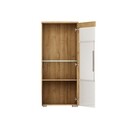 Mobilier Living Novedo III, Bedora, 1 x Polita, 1 x Comoda, 2 x Dulap, Alb/Natur