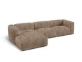 Coltar modular stanga 3 locuri, Martina-212, Micadoni Home, 332x176x75 cm, velur, maro ghinda