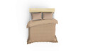 Lenjerie de pat dubla Super King (FR), Beige, Patik, Bumbac Ranforce