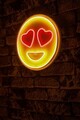 Decoratiune luminoasa LED, Love Smile, Benzi flexibile de neon, DC 12 V, Roșu / galben