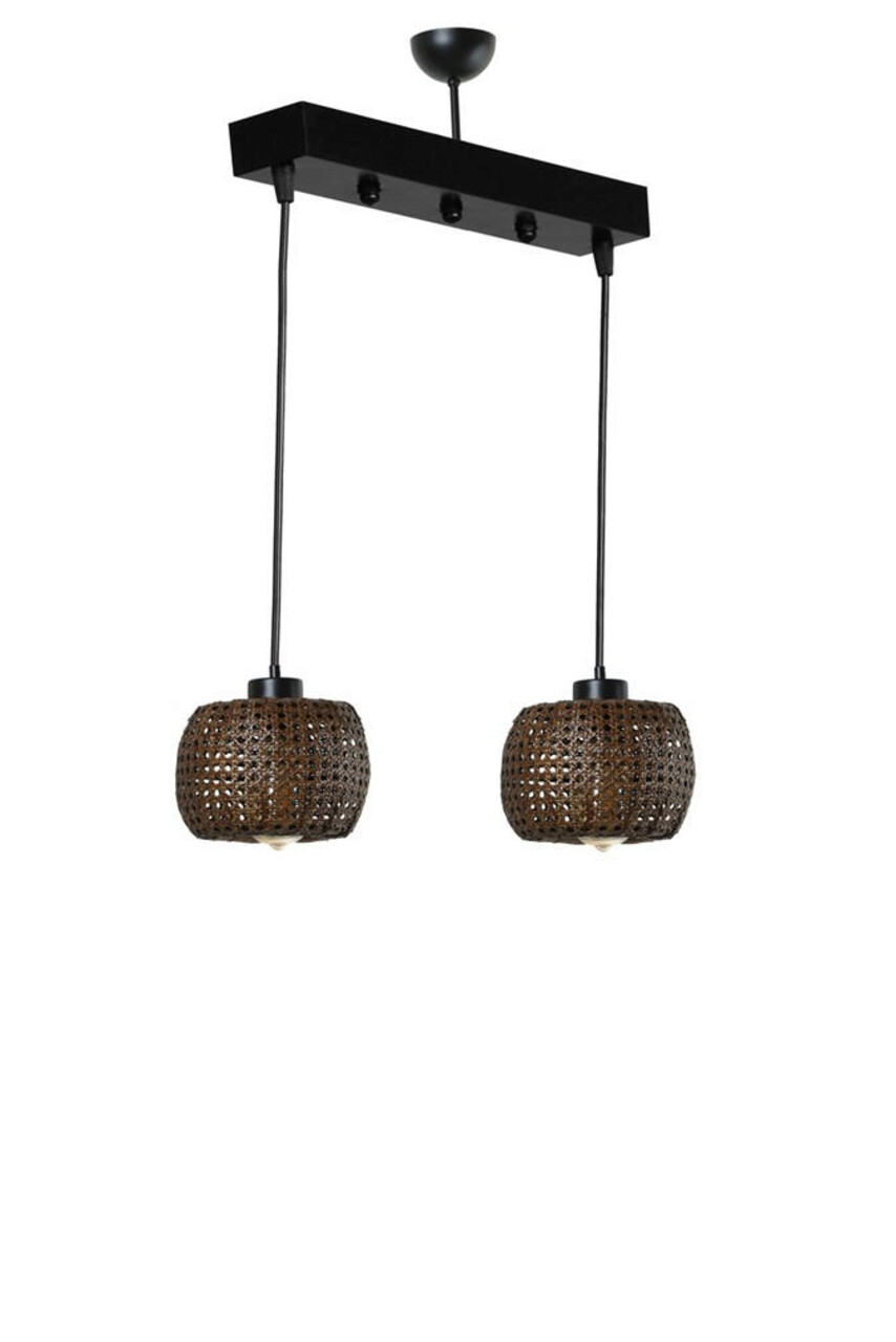 Lustra, Rattan, 941RTN1137, Ratan, Bronz