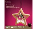 Decoratiune luminoasa suspendabila Star, Lumineo, 15 LED-uri, cu baterii, 18x4.5x17 cm, MDF