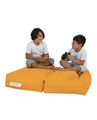 Set fotoliu dublu si 2 taburete pentru copii, Bean Bag, Ferndale, 100x50x40 cm, poliester impermeabil, portocaliu