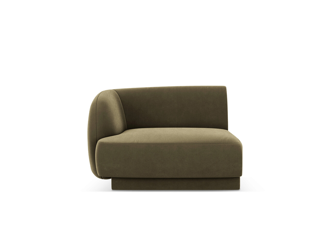 Modul canapea stanga 1 loc, Miley, Micadoni Home, BL, 92x85x74 cm, catifea, verde