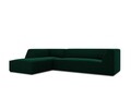 Coltar stanga 4 locuri, Ruby, Micadoni Home, BL, 273x180x69 cm, catifea, verde bottle