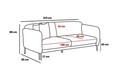 Canapea 3 locuri, Simena, Balcab Home, 219x95x80 cm, spatar mobil, sezut extins 90x180 cm, lemn de fag/poliester boucle, gri