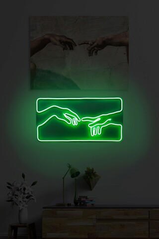 Decoratiune luminoasa LED, Creation of Adam,  Benzi flexibile de neon, DC 12 V, Verde