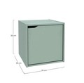 Raft modular Composite Cube W-Door, Bizzotto, 35x35x35 cm, PAL/MDF, verde sage