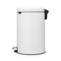 Cos de gunoi cu pedala, Brabantia, Icon Mineral Ethernal White, 20 L, inox, alb