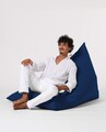 Fotoliu puf, Bean Bag Ferndale, Pyramid Bed, 145 cm, poliester impermeabil, albastru inchis