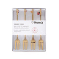 Set 4 furculite pentru desert Blane Summer, Homla, 14 cm, inox, auriu