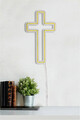 Decoratiune luminoasa LED, Cross Sign, Benzi flexibile de neon, DC 12 V, Galben