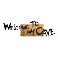 Decoratiune de perete, Welcome To My Cave, Metal/lemn, Dimensiune: 128 x 3 x 39 cm, Nuc / Negru