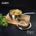 Cratita cu capac 1.8 L, ORIGINI by Chef Nicolai Tand, Cooking by Heinner, 16x9 cm, inox/sticla termorezistenta, argintiu