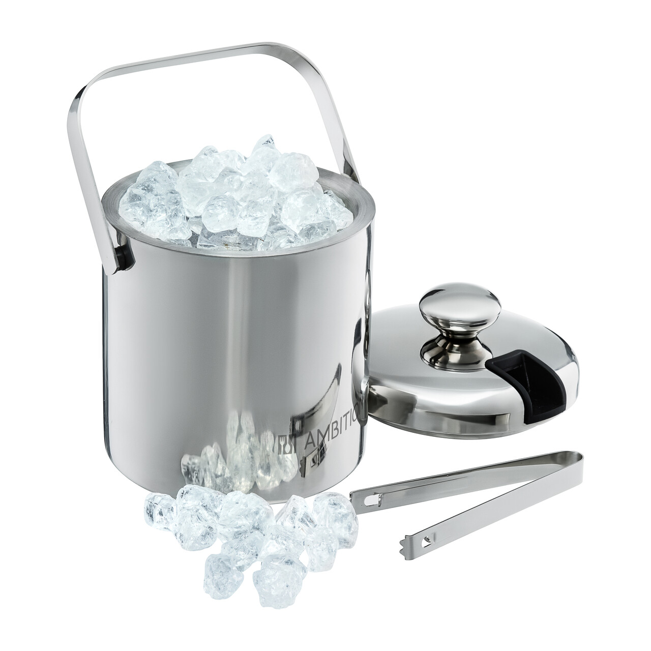 Recipient pentru gheata Ice, Ambition, 15x20 cm, 1.3 L, inox, argintiu