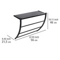 Suport pentru prosoape si accesorii baie, Wenko, Tarderia, 56 x 23 x 48 cm, metal/sticla, negru