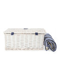 Cos de picnic 4 persoane Orlando, Homla, 46x30x20 cm, cu patura de picnic 130x150 cm, alb