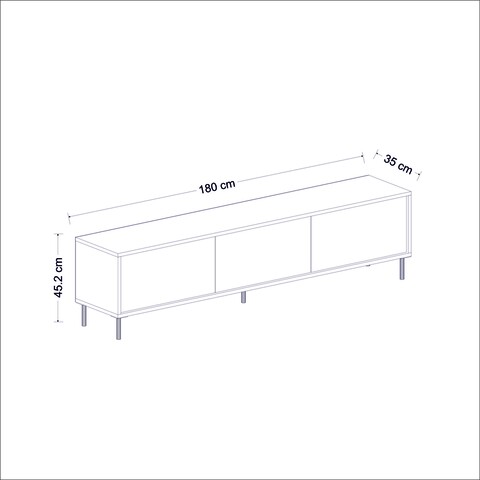 Comoda TV, Inarch, Imaj, 180 x 45.2 x 35 cm, pal melaminat, antracit