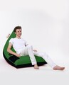 Fotoliu puf, Bean Bag Ferndale, Pyramid Double Color, 145 cm, poliester impermeabil, verde/negru