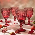 Set 4 pahare pentru vin Lunna, Homla, 310 ml, sticla, roz