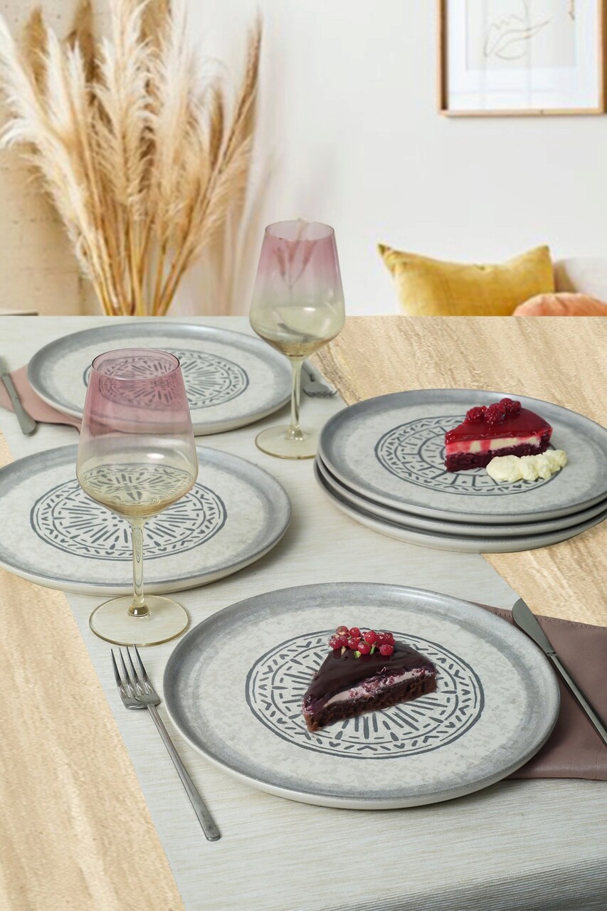 Set platouri pentru servire, Keramika, 275KRM2165, 100% CERAMICA / , Nu absoarbe apa, Alb mat