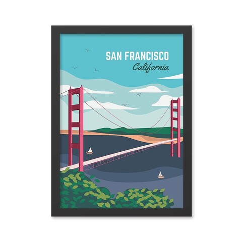Tablou decorativ, San Francisco 3 (40 x 55), MDF , Polistiren, Multicolor