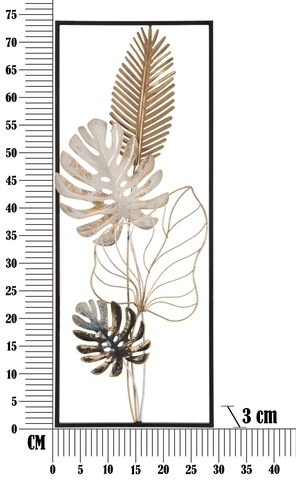 Decoratiune de perete 3D Exotic, Mauro Ferretti, 28.5x74 cm, fier