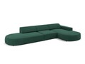 Coltar dreapta 4 locuri, Jodie, Micadoni Home, BL, forma rotunjita, 342x166x70 cm, poliester, verde