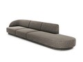 Canapea 4 locuri cotiera dreapta, Miley, Micadoni Home, BL, 325x85x74 cm, poliester chenille, gri