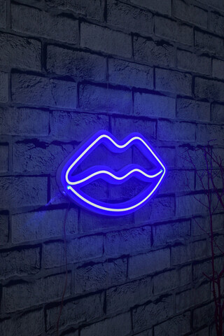 Decoratiune luminoasa LED, Lips, Benzi flexibile de neon, DC 12 V, Albastru