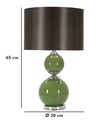 Lampa de masa Eva, Mauro Ferretti, 1 x E27, 40W, 38x65 cm, sticla/fier/catifea, verde/gri