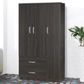 Dulap pentru haine Zelia, Pakoworld, cu 2 usi, 90x42x180 cm, PAL, wenge