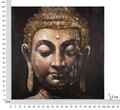 Tablou decorativ, Buddha -B, Mauro Ferretti, 100 x 100 cm, canvas imprimat si pictat/lemn de pin, multicolor