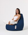 Fotoliu puf, Bean Bag, Ferndale Drop L, 80 x 80 cm, poliester impermeabil, albastru inchis