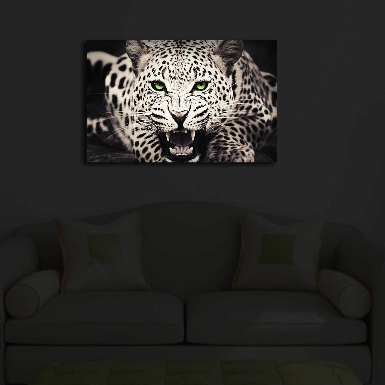 Tablou Decorativ Cu Lumina LED, 4570İACT-43, Canvas, Dimensiune: 45 X 70 Cm, Multicolor