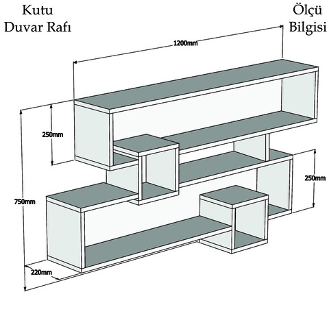 Raft pentru perete Karen, Puqa Design, 120x22x75 cm, aluna/alb