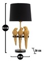 Lampa de masa Parrots, Mauro Ferretti,  1 x E27, 40W, Ø 30x62.5 cm, negru/auriu