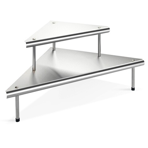 Etajera de colt pentru bucatarie, Maximex, Massivo Duo, 48.5 x 48.5 x 31 cm, inox, gri