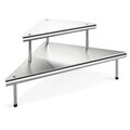 Etajera de colt pentru bucatarie, Maximex, Massivo Duo, 48.5 x 48.5 x 31 cm, inox, gri