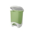 Cos de gunoi Idea cu pedala, plastic, 24 L, alb/verde